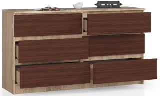 KOMODA K140 6SZ CLP DĄB SONOMA / WENGE