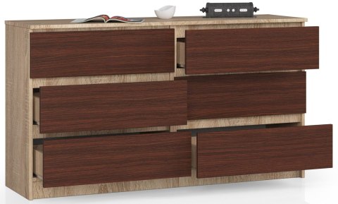 KOMODA K140 6SZ CLP DĄB SONOMA / WENGE