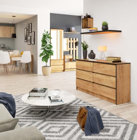 KOMODA K140 6SZ CLP PK DĄB CRAFT