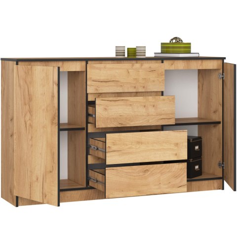 KOMODA K160 2D 4SZ CLP PK DĄB CRAFT