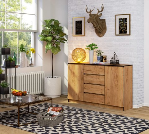 KOMODA K160 2D 4SZ CLP PK DĄB CRAFT