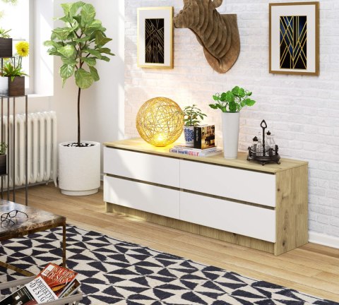 KOMODA K160 4SZ CLP PK DĄB ARTISAN / BIAŁY