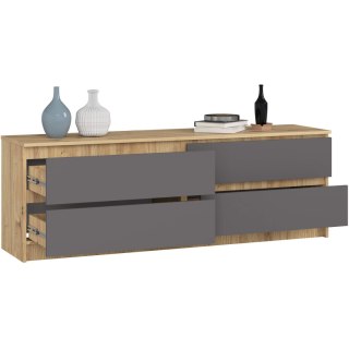 KOMODA K160 4SZ CLP PK DĄB ARTISAN / SZARY