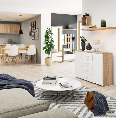 KOMODA K45 PK DĄB SONOMA / BIAŁY