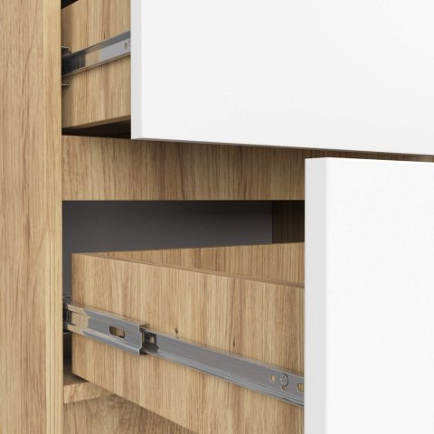 KOMODA K60 5SZ CLP PK DĄB ARTISAN / BIAŁY