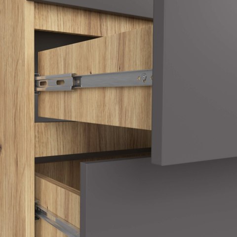 KOMODA K60 6SZ CLP PK DĄB ARTISAN / SZARY