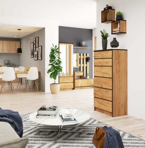 KOMODA K60 6SZ CLP PK DĄB CRAFT