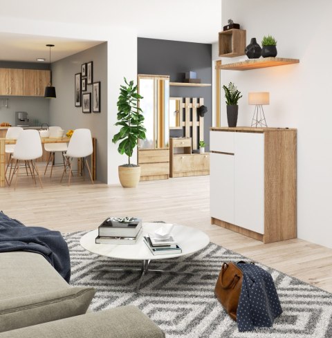 KOMODA K80 2D 1SZ CLP PK DĄB SONOMA / BIAŁY