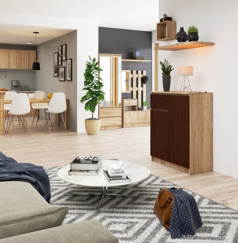 KOMODA K80 2D 1SZ CLP PK DĄB SONOMA / WENGE