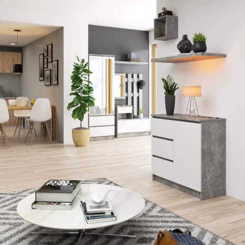 KOMODA K80 JERRY 1D 3SZ PK BETON / BIAŁA