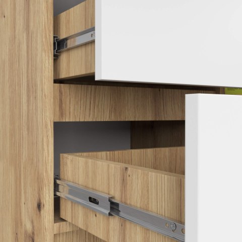 KOMODA K80 JERRY 1D 3SZ PK DĄB ARTISAN / BIAŁA