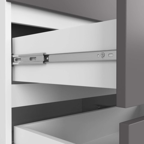 Komoda K 140 cm 6 szuflad PK biała-grafit szary