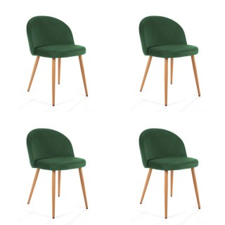 4 x Welurowe krzesło tapicerowane SJ.075 Butelkowa Zieleń