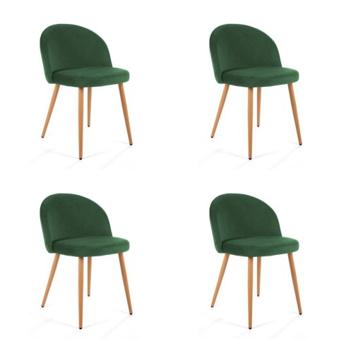 4 x Welurowe krzesło tapicerowane SJ.075 Butelkowa Zieleń