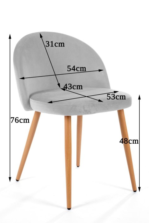 4 x Welurowe krzesło tapicerowane SJ.075 Granatowe