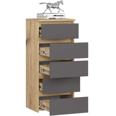 KOMODA CL5 PK DĄB ARTISAN / SZARA