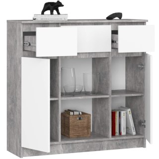 KOMODA K100 2D 3SZ 1P PK BETON / BIAŁY