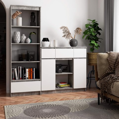 KOMODA K100 2D 3SZ 1P PK BETON / BIAŁY