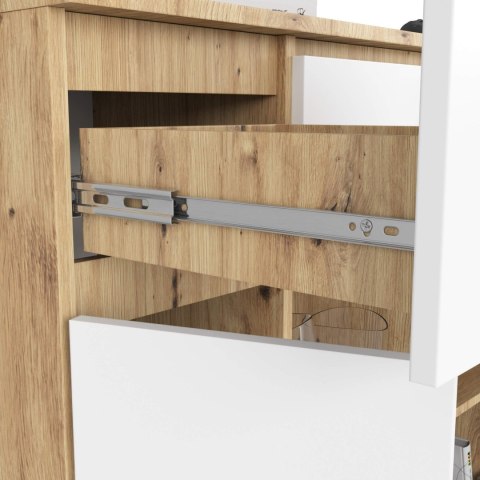 KOMODA K100 2D 3SZ 1P PK DĄB ARTISAN / BIAŁY