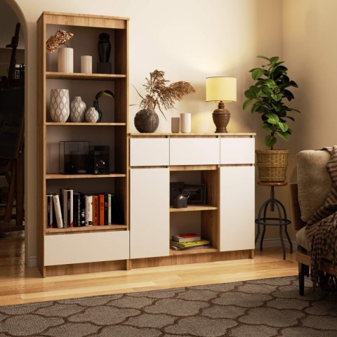 KOMODA K100 2D 3SZ 1P PK DĄB SONOMA / BIAŁY