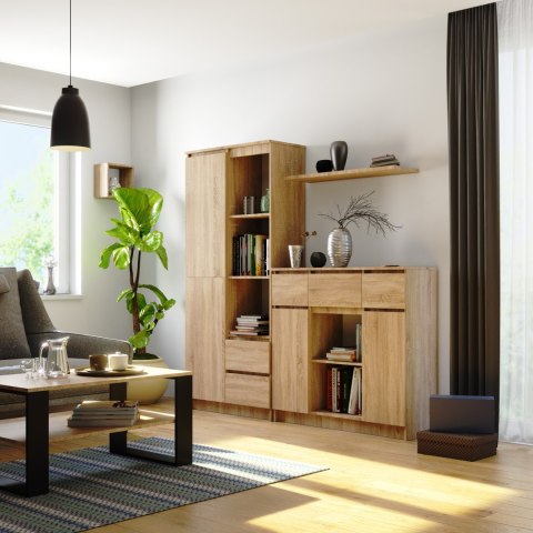 KOMODA K100 2D 3SZ 1P PK DĄB SONOMA