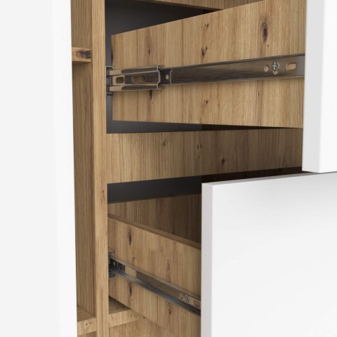 KOMODA K100 2D 3SZ PK DĄB ARTISAN / BIAŁY