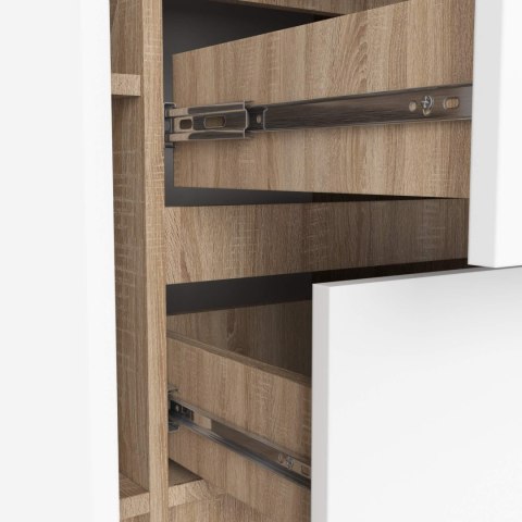 KOMODA K100 2D 3SZ PK DĄB SONOMA / BIAŁY