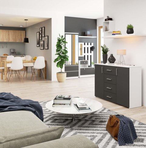 KOMODA K45 PK BIAŁA / GRAFIT SZARY