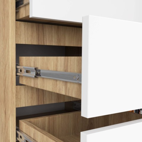 KOMODA K80 1D 5SZ PK DĄB ARTISAN / BIAŁA