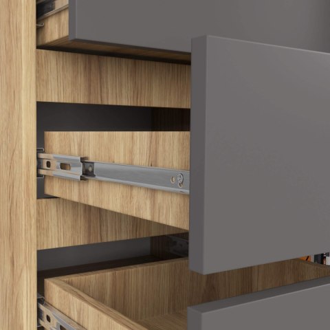 KOMODA K80 1D 5SZ PK DĄB ARTISAN / GRAFIT SZARY