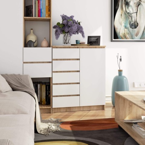 KOMODA K80 1D 5SZ PK DĄB SONOMA / BIAŁA