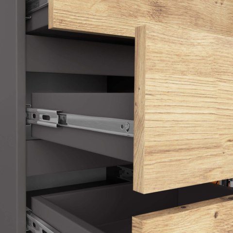 KOMODA K80 1D 5SZ PK GRAFIT SZARY / DĄB ARTISAN