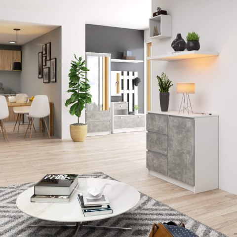 KOMODA K80 JERRY 1D 3SZ PK BIAŁA / BETON