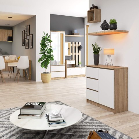 KOMODA K80 JERRY 1D 3SZ PK DĄB SONOMA / BIAŁA