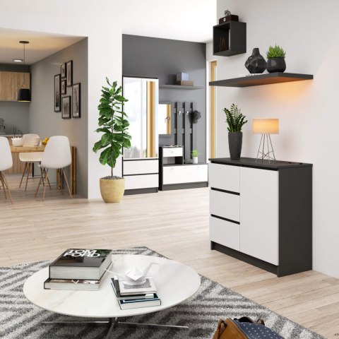 KOMODA K80 JERRY 1D 3SZ PK GRAFIT SZARY / BIAŁA