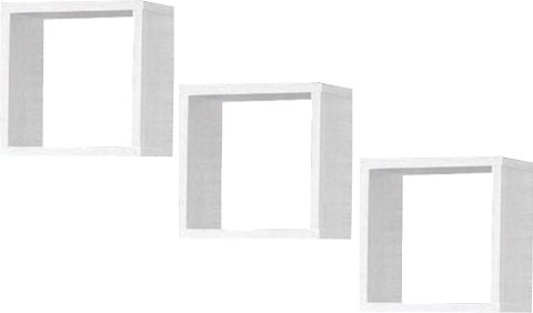 PÓŁKA ŚCIENNA K 25x25cm KOMPLET 3szt BIAŁA