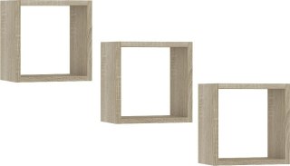 PÓŁKA ŚCIENNA K 25x25cm KOMPLET 3szt DĄB SONOMA