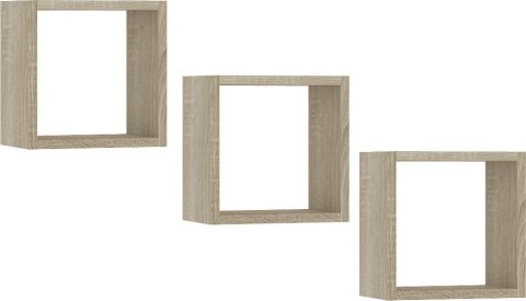 PÓŁKA ŚCIENNA K 25x25cm KOMPLET 3szt DĄB SONOMA