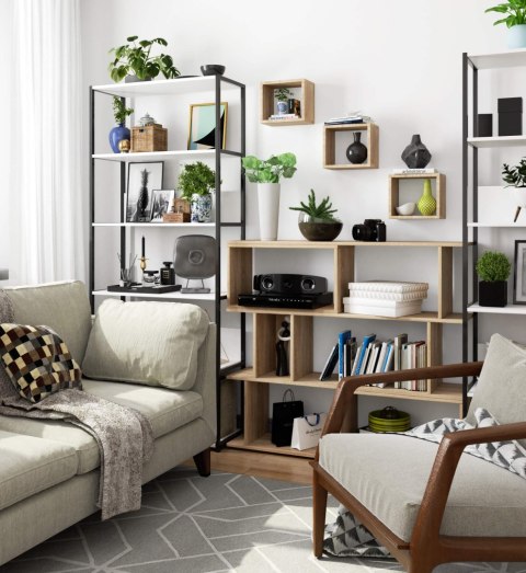 PÓŁKA ŚCIENNA K 25x25cm KOMPLET 3szt DĄB SONOMA