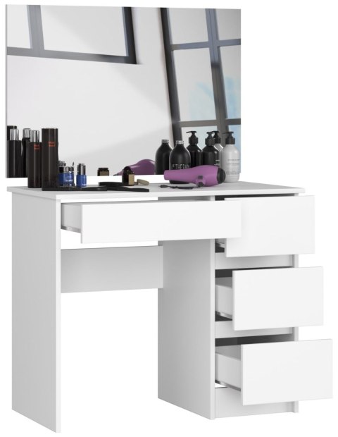 TOALETKA KOSMETYCZNA Z LUSTREM T-6/SL 900x600 PRAWA PK BIAŁA