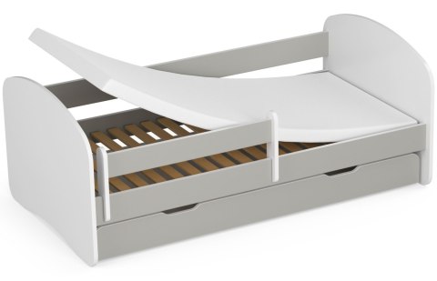 Łóżko dziecięce SMILE 160x80 Szare + Materac