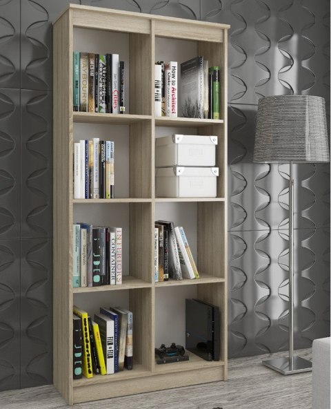 REGAŁ BIUROWY R 80 cm CLP 8 PÓŁEK DĄB SONOMA