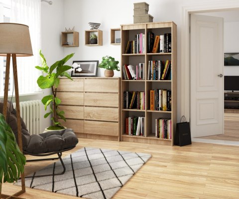 REGAŁ BIUROWY R 80 cm CLP 8 PÓŁEK DĄB SONOMA