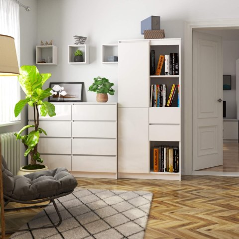 REGAŁ BIUROWY R 80 cm CLP R15 PK BIAŁY / BIAŁY POŁYSK