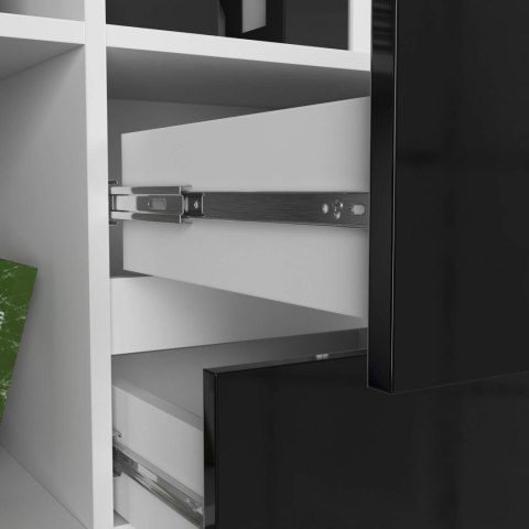 REGAŁ BIUROWY R 80 cm CLP R15 PK BIAŁY / CZARNY POŁYSK