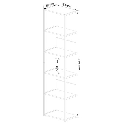 REGAŁ INDUSTRIALNY 500 CZARNY/CZARNY
