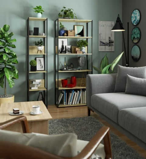 REGAŁ INDUSTRIALNY 800 CZARNY/DĄB ARTISAN