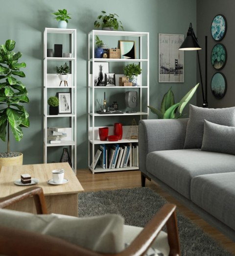 REGAŁ METALOWY LOFT 400 BIAŁY/BIAŁY