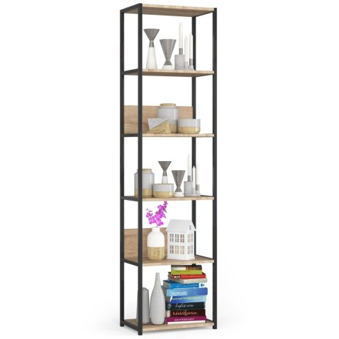 REGAŁ METALOWY LOFT 500 CZARNY/DĄB SONOMA