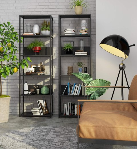 REGAŁ METALOWY LOFT 600 CZARNY/CZARNY
